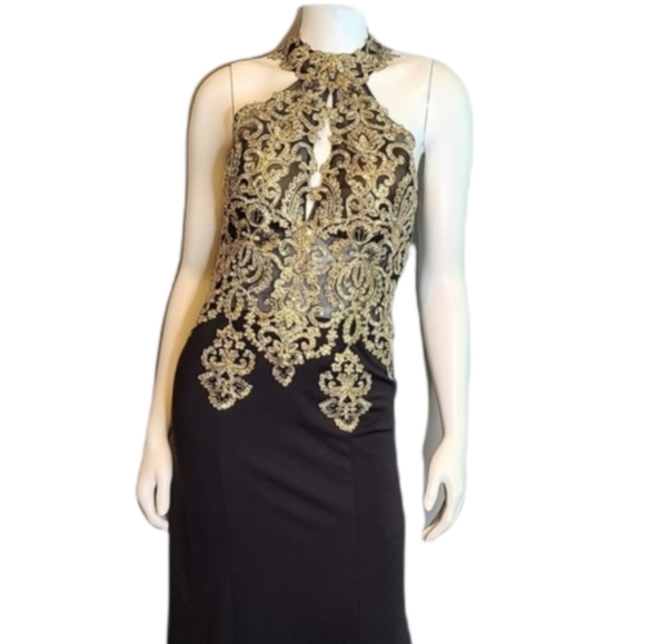 Elegant Black Floor Length Prom Dress size 6 FREE SHIPPING - Picture 6 of 15